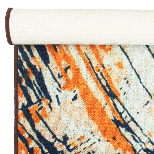 Ethnic Grunge Pattern White & Yellow Rustico Rug/Carpet