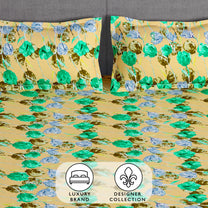 Arena 186 TC Multicolor Double Size Fitted Bedsheet With 2 Pillow Cover