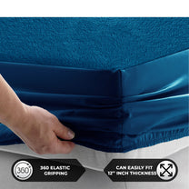 Story@Home Royal Blue Terry 100% Waterproof and Dustproof Premium Single / Double Size Mattress Protector