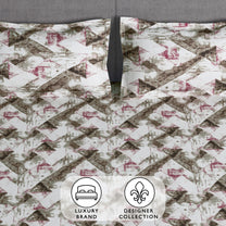 Arena 186 TC Brown & Red Queen Size Fitted Bedsheet With 2 Pillow Cover