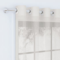 2 Pcs Mud Brown & Ivory Sheer Window / Door / Semi Long Door/ Long Door Curtains
