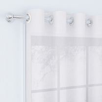2 Pcs Teal & White Sheer Window / Door / Semi Long Door/ Long Door Curtains