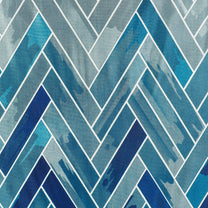 2 Pcs Grey & Blue Nature Abstract Print Polyester Window & Door Curtains