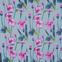 180 GSM Light Blue & Pink Floral Microfiber Fusion Reversible Double Comforter