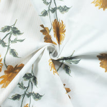 Sparkle 144 TC 100% Cotton White & Mustard Yellow Single Bedsheet Combo | Set of 2 |