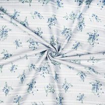 Super Soft Cambric Cotton White & Light Blue Geometric Double Dohar
