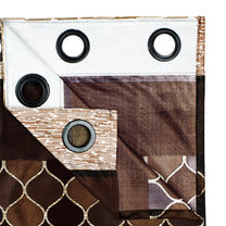 2 Pcs Brown & Beige Nature Abstract Print Polyester Window,Door & Long Door Curtains