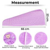 Super Soft Microfiber Purple Hair Towel 400 GSM - 2 Pcs