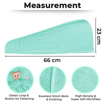 Super Soft Microfiber Mint Green Hair Towel 400 GSM - 2 Pcs