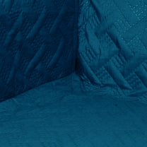 Sofa Throw Cover Combo – 2 Pcs 1 Seater and 1 Pc 3 Seater Navy Blue Solid Pattern with Pocket by Story@Home