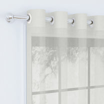 2 Pcs Grey & Ivory Sheer Window / Door / Semi Long Door/ Long Door Curtains