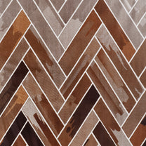 2 Pcs Brown Nature Abstract Print Polyester Window & Door Curtains