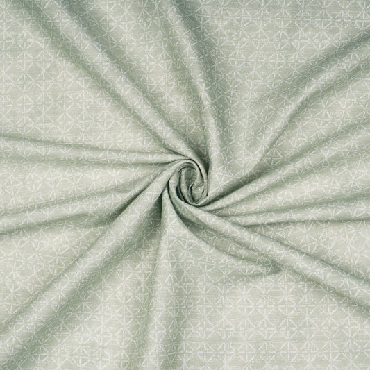 Super Soft Cambric Cotton White & Light Green Abstract Double Dohar