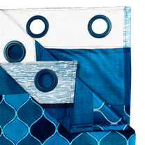 2 Pcs Sky Blue & Blue Nature Abstract Print Polyester Window,Door & Long Door Curtains