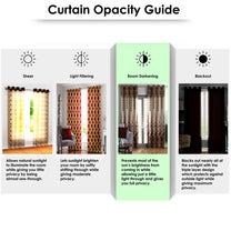 2 Pcs Ivory Geometric Digital Faux Silk Medium room Darkening Window | Door | Long Door Curtains