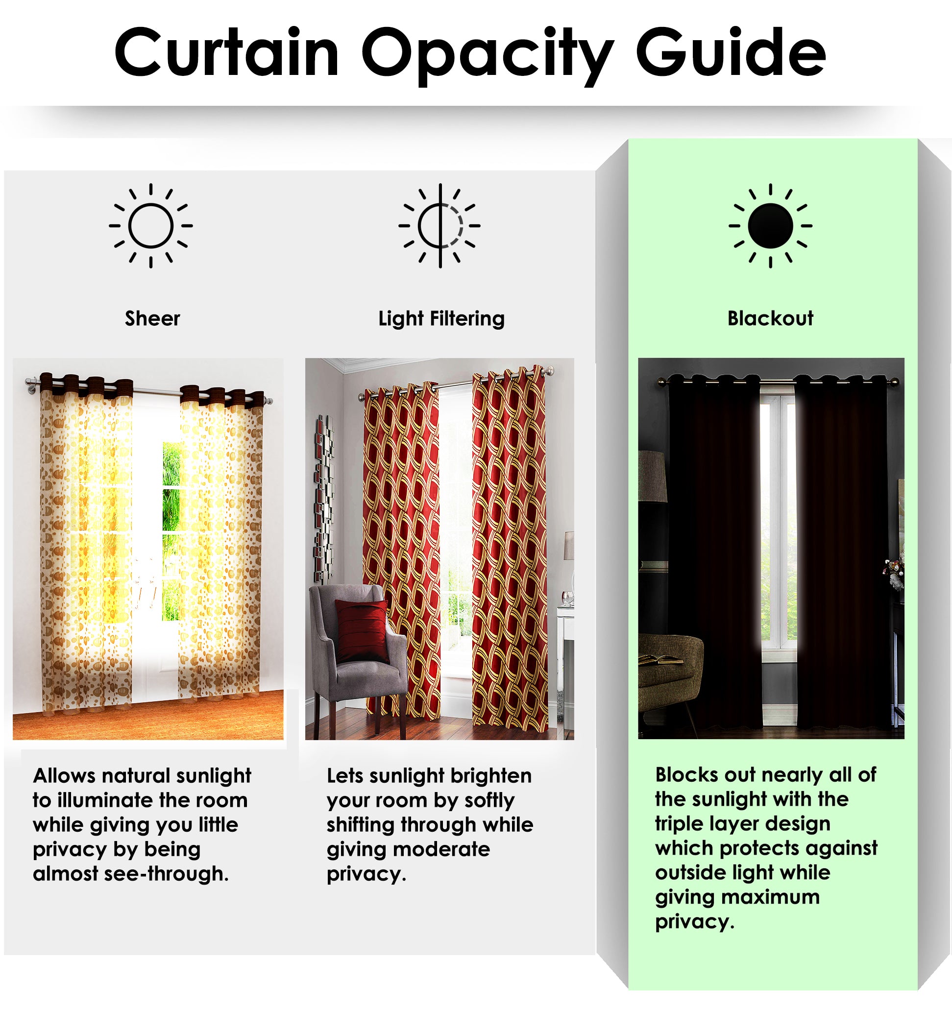 2 Pcs Blackout Foil Beige & Golden Hexagon Window/Door/Long Door Curtains