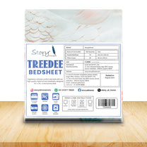 Story@Home Treedee 240 TC Light Green & White Double Size Bird Bedsheet With 2 Pillow Cover