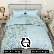 180 GSM Cream Floral Microfiber Fusion Reversible Double / Single Comforter