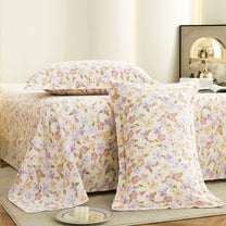 Story@home 300 TC Air Cotton Microfiber Multicolor King Size Floral Bedsheet with 2 Pillow Covers