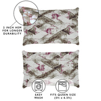 Arena 186 TC Brown & Red Queen Size Fitted Bedsheet With 2 Pillow Cover