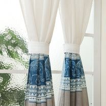 2 Pcs White & Ivory Sheer Window / Door / Semi Long Door/ Long Door Curtains