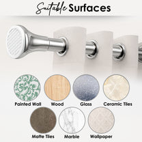 Story@Home Metallic Chrome Extendable Shower Curtain Tension Rod Non-Drilling Anti-Skid Spring Pull Rod