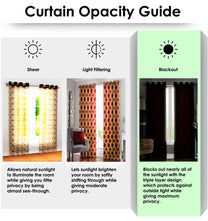 2 Pcs Blackout Foil Beige & Golden Curvy Line Dots Window/Door/Long Door Curtains