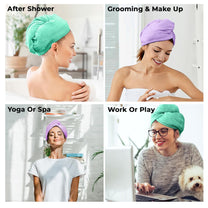 Super Soft Microfiber Mint Green Hair Towel 400 GSM - 2 Pcs