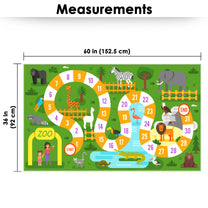 Story@Home Green Zoo Animals Design Printed Carpet With Anti-Skid Back For Kids