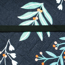 Sofa Throw Cover Combo – 2 Pcs 1 Seater and 1 Pc 3 Seater Navy Blue & Sky Blue Floral & Chevron Pattern with Pocket by Story@Home