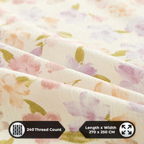 Story@home 240 TC Air Cotton Microfiber Multicolor King Size Floral Bedsheet with 2 Pillow Covers