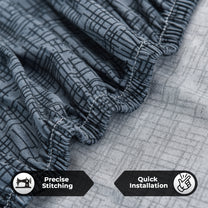 Sofa Cover Combo – 1 Pc 1 Seater, 1 Pc 2 Seater, and 1 Pc 3 Seater Elastic Stretchable in Grey Criss Cross Pattern by Story@Home