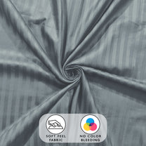 Story@Home 300 TC Dark Grey Microfiber Fitted Bedsheet with 2 Pillow Covers