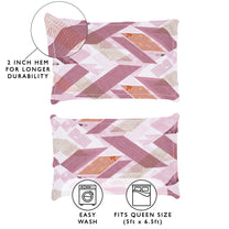 Arena 186 TC Mauve & Pink Queen Size Fitted Bedsheet With 2 Pillow Cover