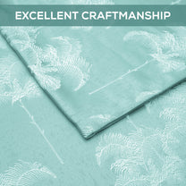 2 Pcs 400GSM Aqua & White Azurio Jacquard Polyester Window / Door / Semi Long Door/ Long Door Curtains