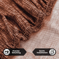 Sofa Cover Combo – 2 Pcs 1 Seater and 1 Pc 3 Seater Elastic Stretchable in Light Brown Solid Pattern by Story@Home