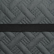 Sofa Throw Cover Combo – 2 Pcs 1 Seater and 1 Pc 3 Seater Grey Solid Pattern with Pocket by Story@Home