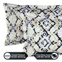 Metro Gold 190 TC Cotton Grey & Beige Double Bedsheet with Pillow Covers