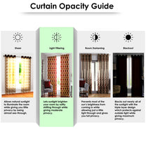 2 Pcs Brown Nature Abstract Print Polyester Window & Door Curtains