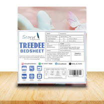 Story@Home Treedee 240 TC Pink & White Double Size Cute Elephant Bedsheet With 2 Pillow Cover