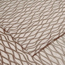 2 Pcs 400 GSM Brown Azurio Jacquard Window / Door / Semi Long Door/ Long Door Curtains
