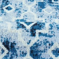 Ethnic Grunge Pattern Blue & White Rustico Rug/Carpet