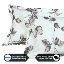 Metro Gold 190 TC Cotton Off White & Grey Double Bedsheet with Pillow Covers