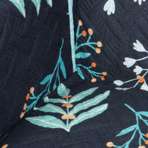 Sofa Throw Cover With Floral & Chevron Pattern In Navy Blue & Sky Blue  For 1 | 2 | 3 | 4 Seater From Story@Home