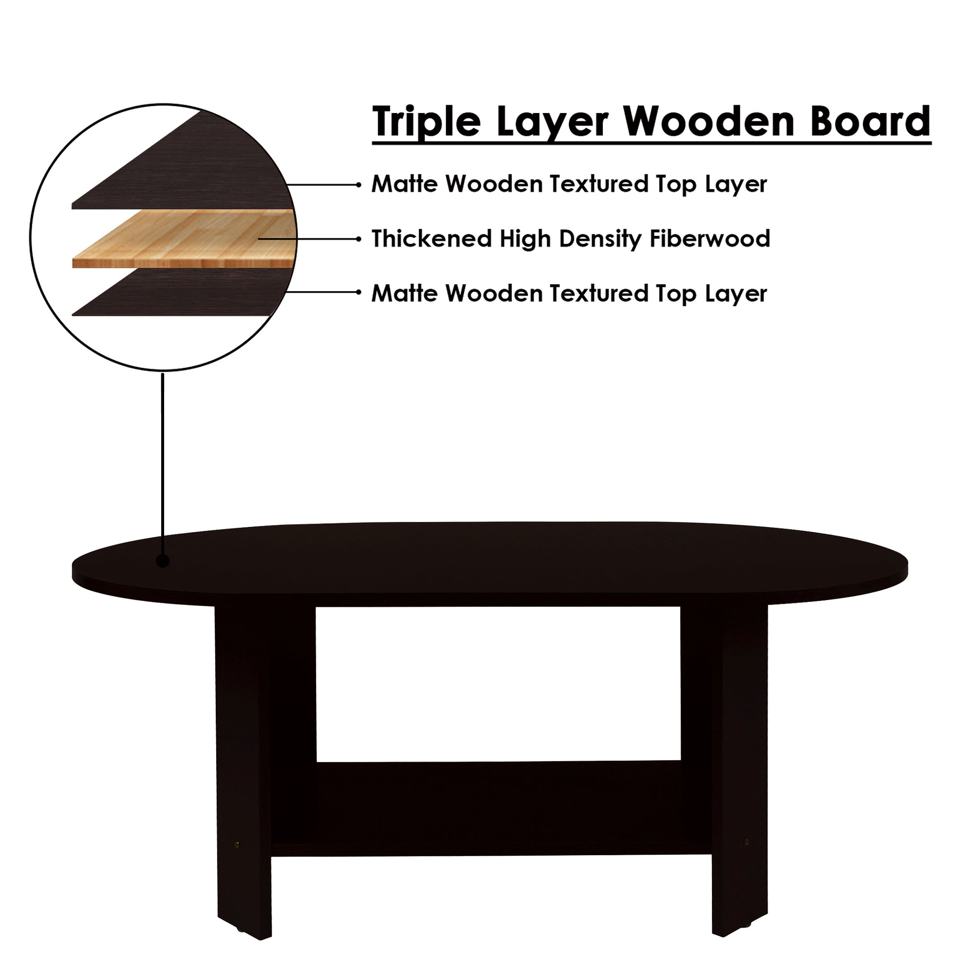 Lazywud Coffee Table For Living Room (Dark Wenge)