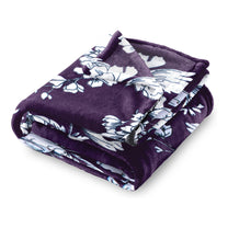 Finley 300 GSM Purple Floral Double Size Blanket