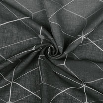 2 Pcs Black & Grey Sheer Window / Door / Semi Long Door/ Long Door Curtains
