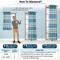 2 Pcs Blue Nature Abstract Polyester Door Curtains