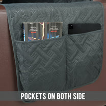 Sofa Throw Cover Combo – 2 Pcs 1 Seater and 1 Pc 3 Seater Grey Solid Pattern with Pocket by Story@Home