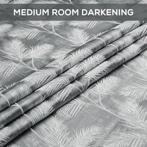 2 Pcs 400 GSM Grey Azurio Jacquard Window / Door / Semi Long Door/ Long Door Curtains